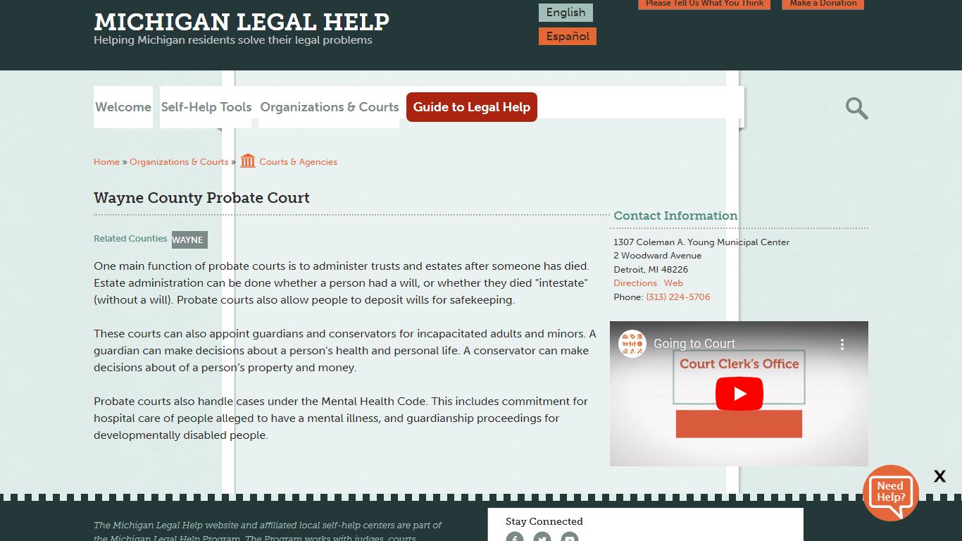 Wayne County Probate Court | Michigan Legal Help